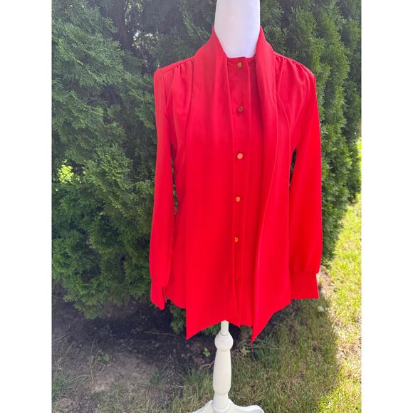 Vintage Terry of Chicago Red Blouse Size Small - Picture 4 of 7